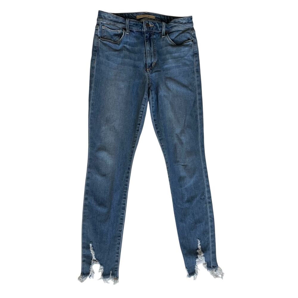 Joe's Jeans Elenor Womens 27 High Rise Skinny Ankle Jeans Frayed Hem Denim